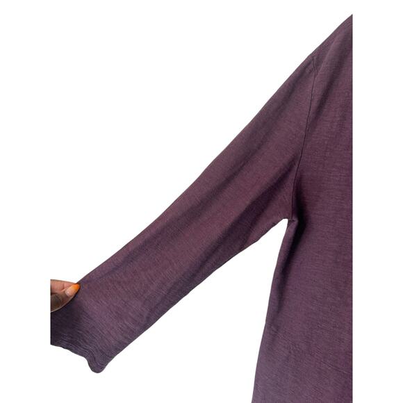 Cut Loose Top‎ Purple V-Neck 3/4 Sleeve Linen Cotton Jersey Tuck Front Medium - Picture 5 of 13